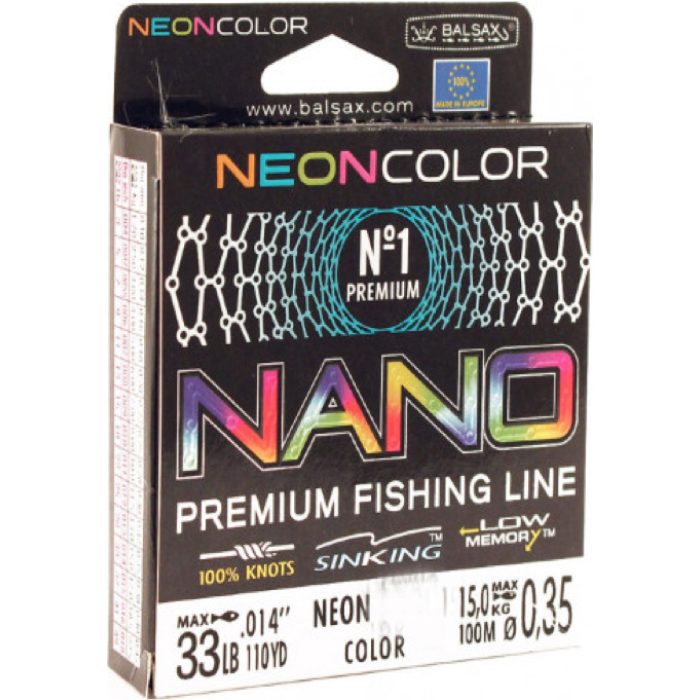 Леска Balsax Nano Neon Orange 100 м (box)
