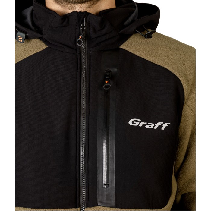 Куртка флисовая водонепронецаемая коричневая 562-WS-13