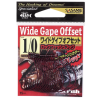 Крючок Sasame Wide Gape Offset D.Red №3/0