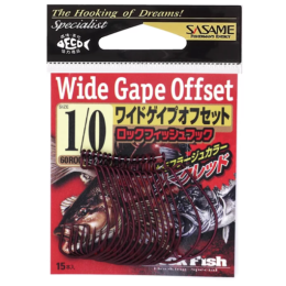 Крючок Sasame Wide Gape Offset D.Red №1