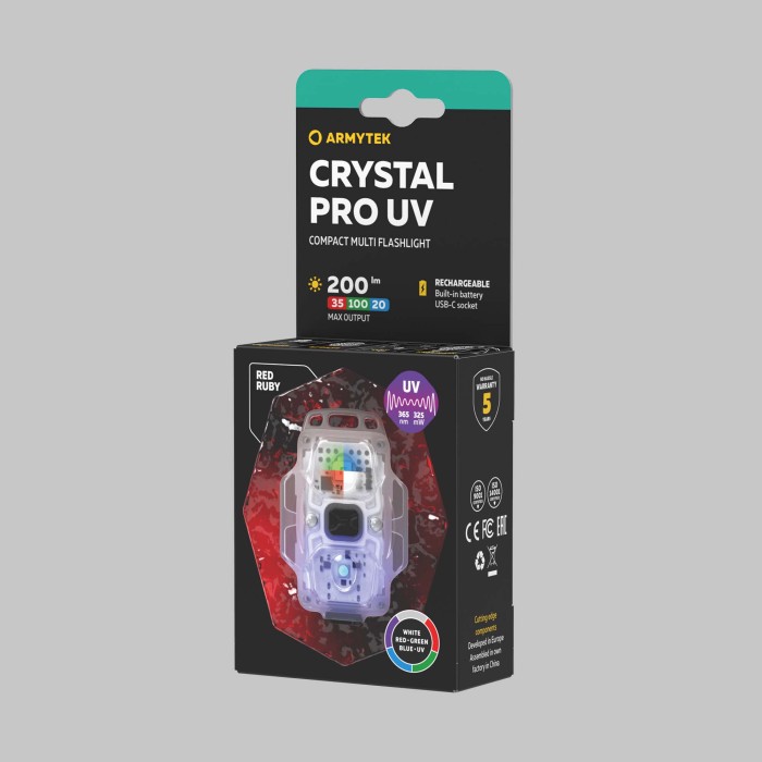 Фонарь Armytek Crystal Pro UV Красный