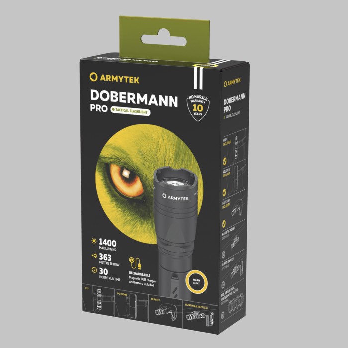 Фонарь Armytek Dobermann Pro Magnet USB Теплый