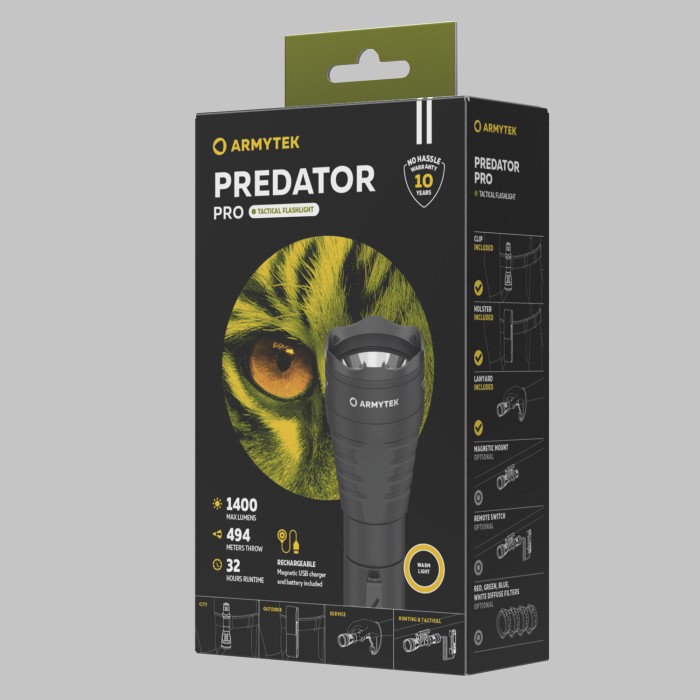 Фонарь Armytek Predator Pro Magnet USB Белый