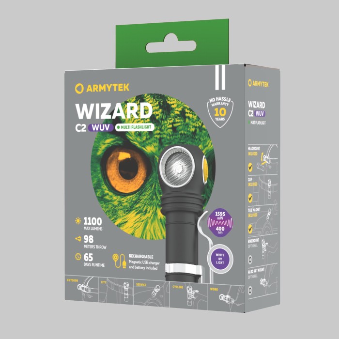 Фонарь Armytek Wizard C2 WUV Magnet USB Белый